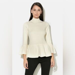 Ted Baker Cream Ruffle Sleeve Pullover